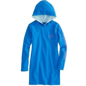 Vineyard Vines Long Sleeve Vintage Whale Hoodie Tee Dress Girls size L (14)